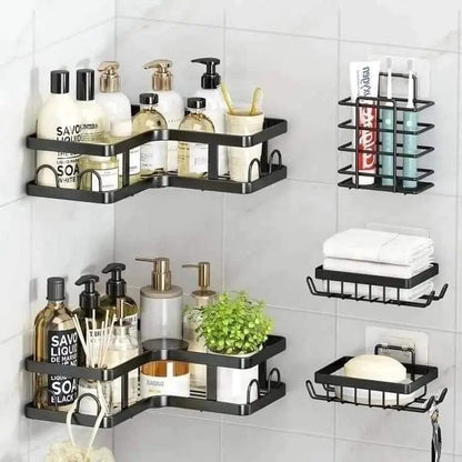 5 - Piece Shower Caddy L - Shaped Corner Shelf Set - Techmanistan in Pakistan