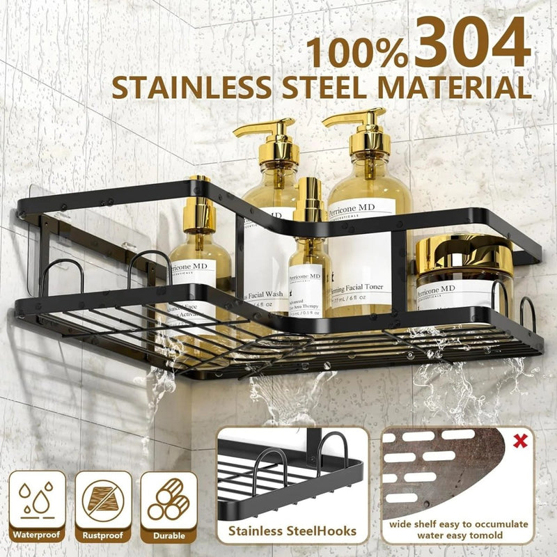 5 - Piece Shower Caddy L - Shaped Corner Shelf Set - Techmanistan in Pakistan