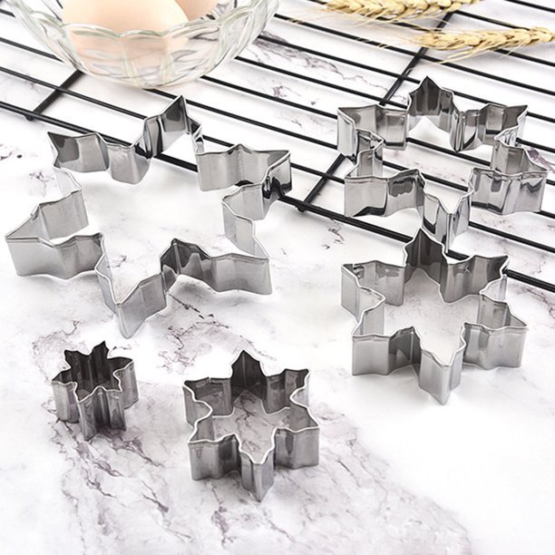 5 Piece's Snowflakes Cookie Cutter Mold - Techmanistan
