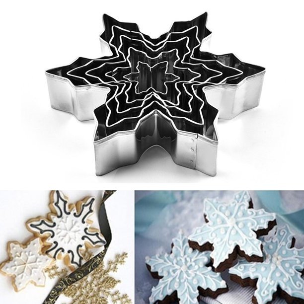 5 Piece's Snowflakes Cookie Cutter Mold - Techmanistan
