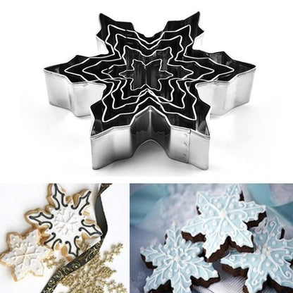 5 Piece's Snowflakes Cookie Cutter Mold - Techmanistan