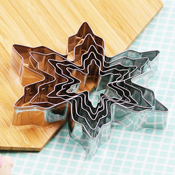 5 Piece's Snowflakes Cookie Cutter Mold - Techmanistan