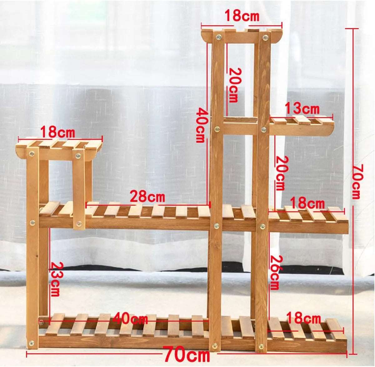 5 Tier Pine Wood Plant Pots Stand - Techmanistan in Pakistan