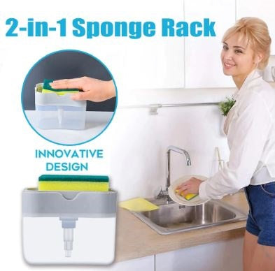 2in1 - Soap Pump Dispenser & Sponge Holder