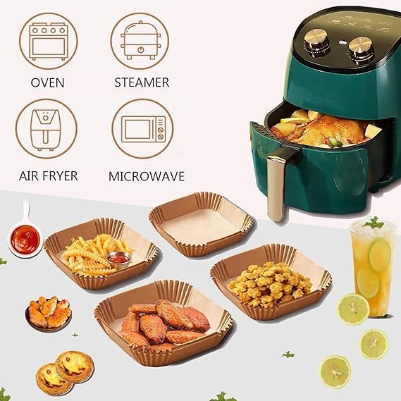 50Pcs - Disposable Baking Papers For Air Fryer - Techmanistan in Pakistan