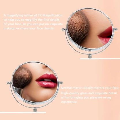 Wall Mounted Extendable/Stretchable Rotatable Round Double Dual Sided 1X & 3X Magnification Hanging Mirror For Bathroom & Bedroom Use My Store