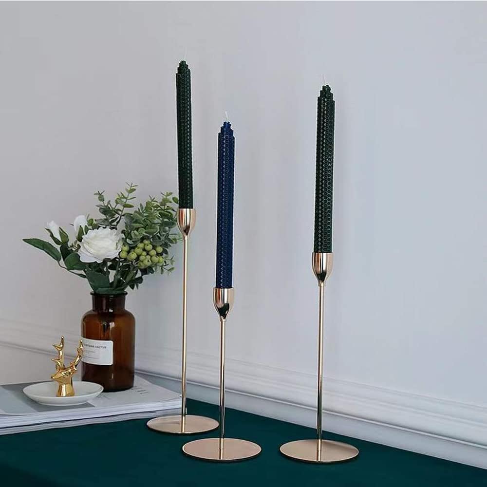 Set of 3 - Golden Candle Holders