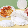 Pack of 100 - Disposable Food Grade Round Paper Doilies Techmanistan