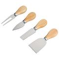 Set of 4 - Stainless Steel Cheese Knives With Wooden Handles