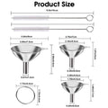 3Pcs Stainless Steel Kitchen Funnel Set with Cleaning Brush – Large, Medium & Small