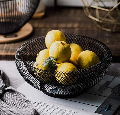 Dual Mesh Fruit Basket Nordic Round Storage Table Basket Techmanistan