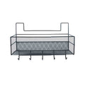 Hanging Storage Basket with 5 Hooks – Wall-Mount Mesh Organiser (26×13.5×20 cm)