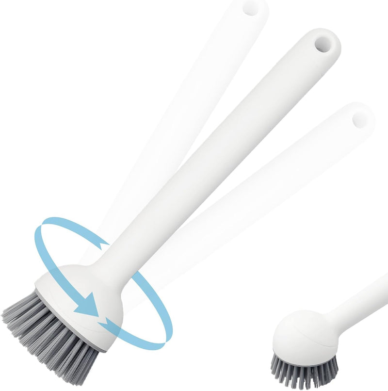Rotating Long Handle Soap Dispensing Kitchen Brush