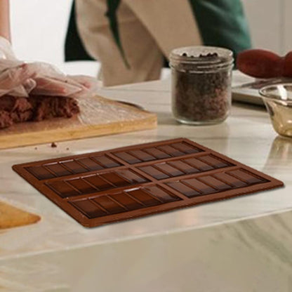 6-Cavity Silicon Chocolate Bar Mold