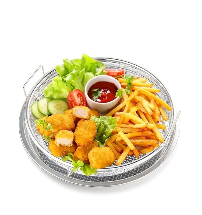 Premium Non-Stick Air Fryer Baking Tray with Mesh Basket