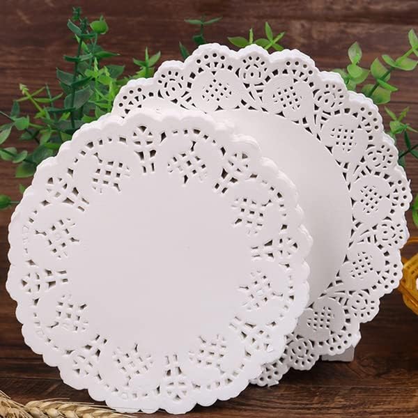 Pack of 100 - Disposable Food Grade Round Paper Doilies Techmanistan