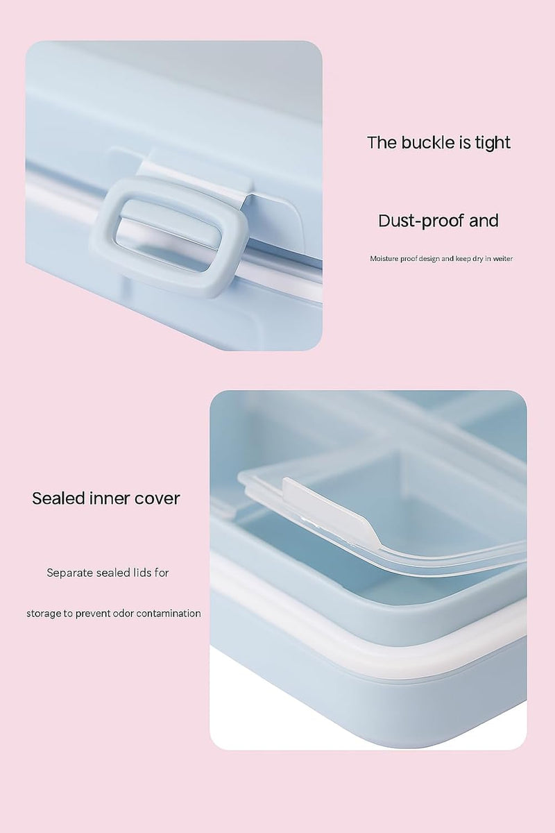 6 Compartment Pill Box Medicine Box - Random Color