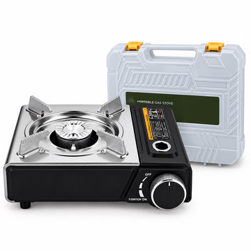 Portable Single-Burner Butane Gas Stove with Carrying Case