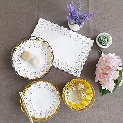 Pack of 100 - Disposable Food Grade Round Paper Doilies Techmanistan