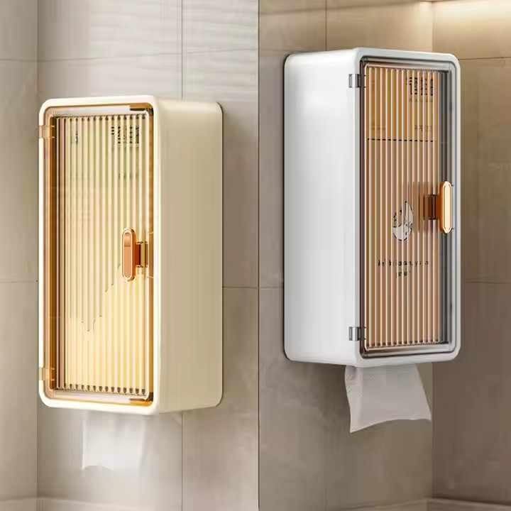 3 Layer Bathroom Storage Organizer with Transparent Window & Waterproof Lid