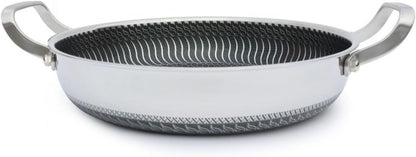 Flat Bottom Double Sided Honeycomb Layer Frying Pan With Dual Handle