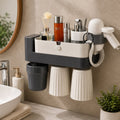 Rotating Wall-Mounted Bathroom Organizer with Cups