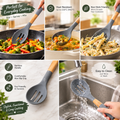 7-Piece Kitchen Spoon Set with Wooden Base