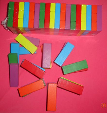 54 Pcs Colorful Jenga Puzzle Game - Techmanistan in Pakistan
