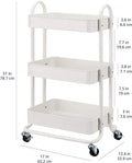 3-Tier Wheeled Mesh Base Rolling Kitchen Trolley Cart Techmanistan