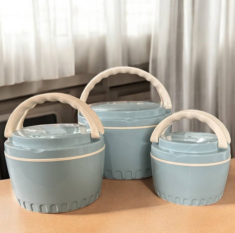 3PC Stainless Steel Interior Insulated Luxury Food Warmer Set