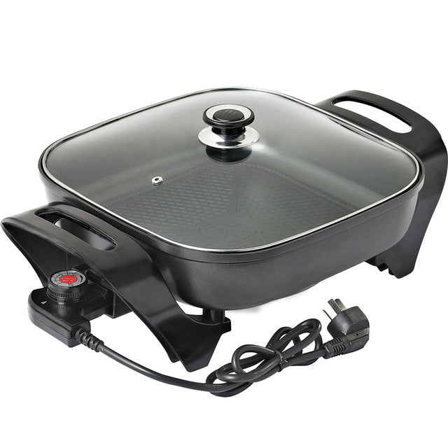 Multifunctional Non-Stick Surface Electric Cooker Frying Pan With Lid and Carry Handles My Store