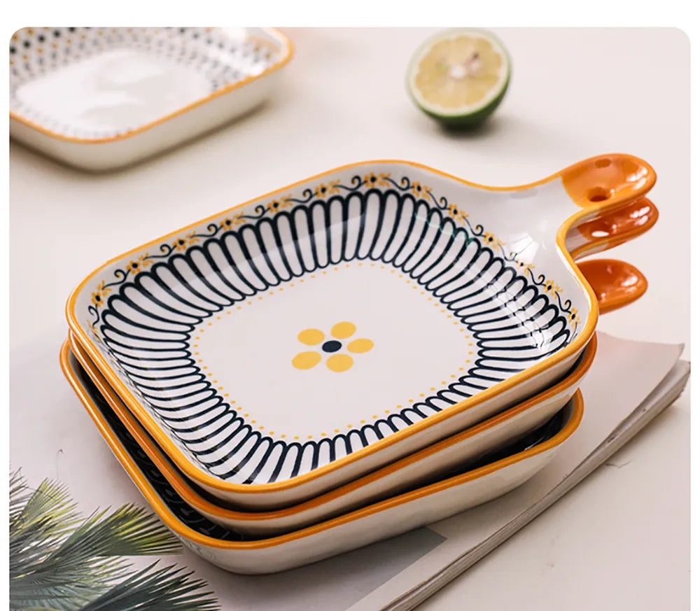 Random Design Ceramic Casserole Dish