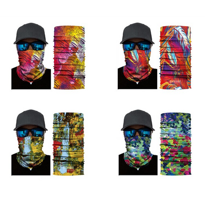 Pack of 4 - Assorted Color and Design Tube Shaped Face Mask Bandana My Store