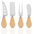 Set of 4 - Stainless Steel Cheese Knives With Wooden Handles, Cheese Slicer Cheese Cutter Cheese Fork My Store