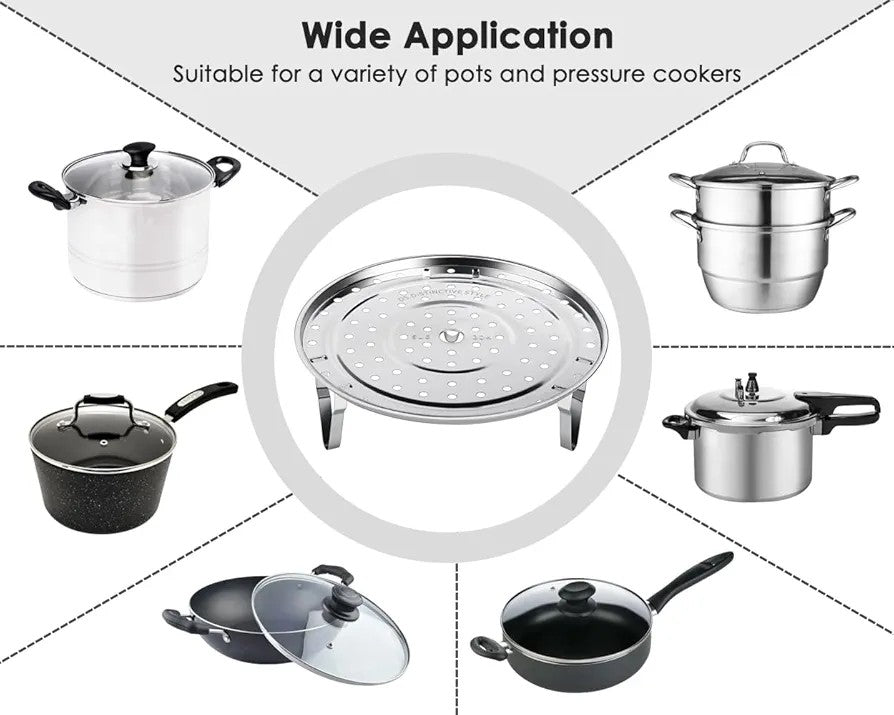 Stainless Steel Steamer Stand with Removable Legs Techmanistan