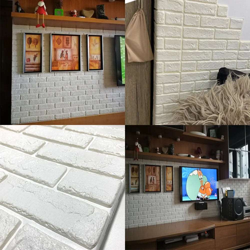 5mm Thickness 3D Brick Wall Sticker - Techmanistan in Pakistan