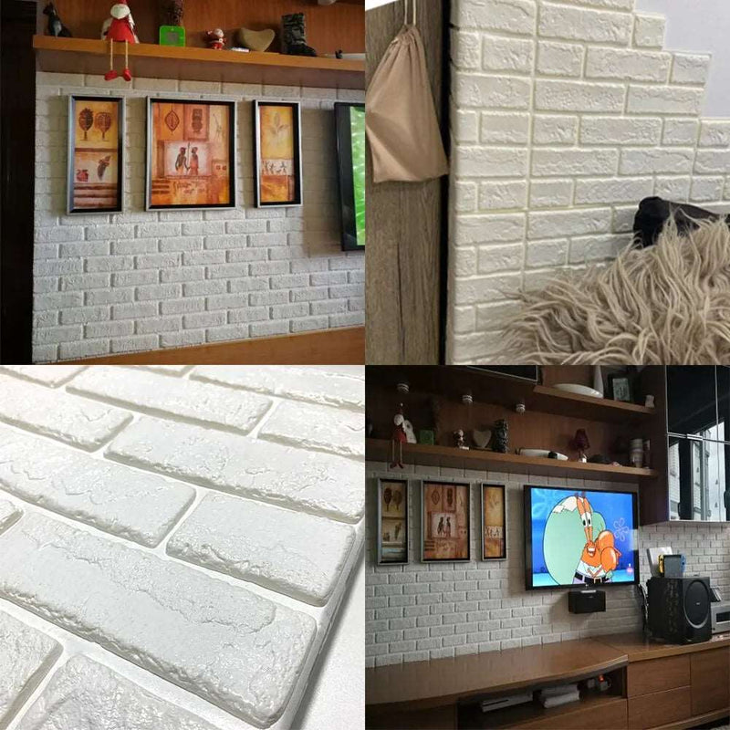 5mm Thickness 3D Brick Wall Sticker - Techmanistan in Pakistan