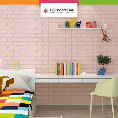 5mm Thickness 3D Brick Wall Sticker - Techmanistan in Pakistan