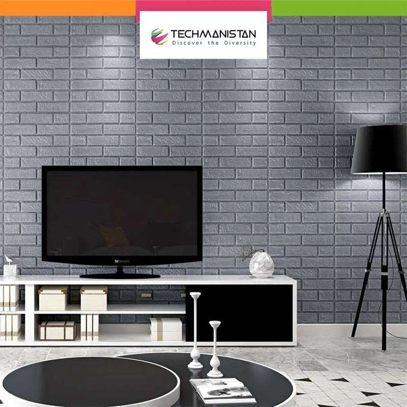5mm Thickness 3D Brick Wall Sticker - Techmanistan in Pakistan