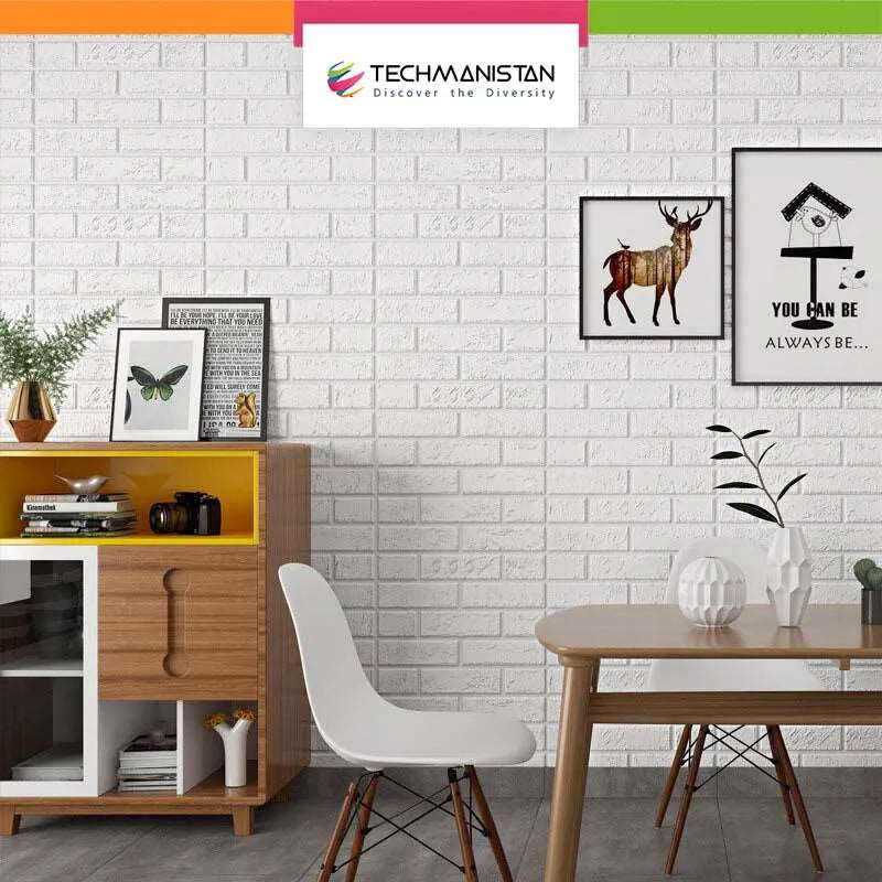 5mm Thickness 3D Brick Wall Sticker - Techmanistan in Pakistan