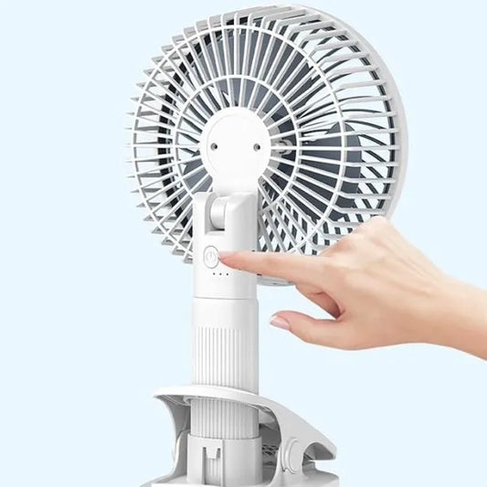 Handheld Clipped Portable 3 Gears Rechargeable Desktop Fan