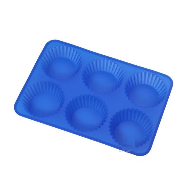 6 Grids Silicon Cupcake Mold - Techmanistan in Pakistan