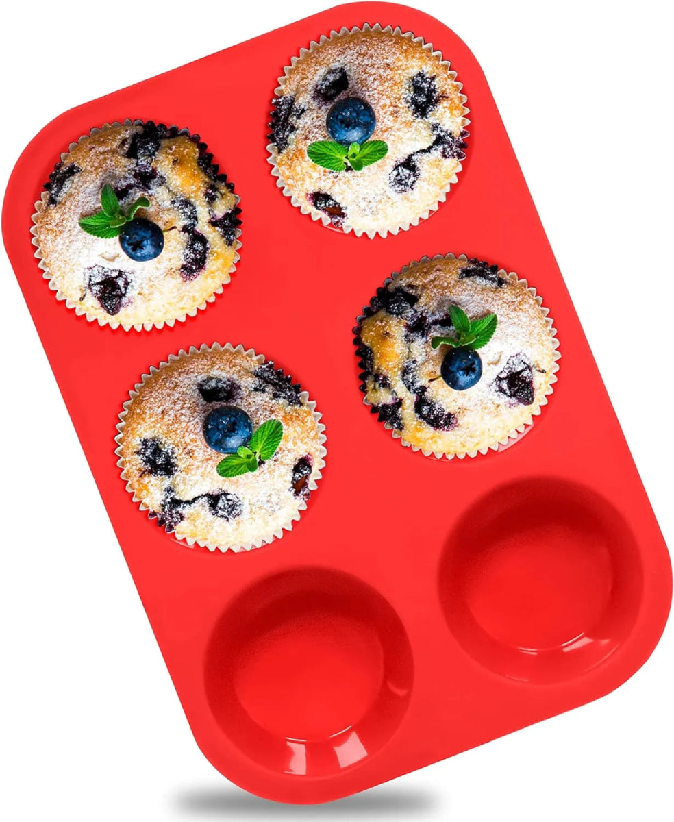 6 Grids Silicon Cupcake Mold - Techmanistan in Pakistan