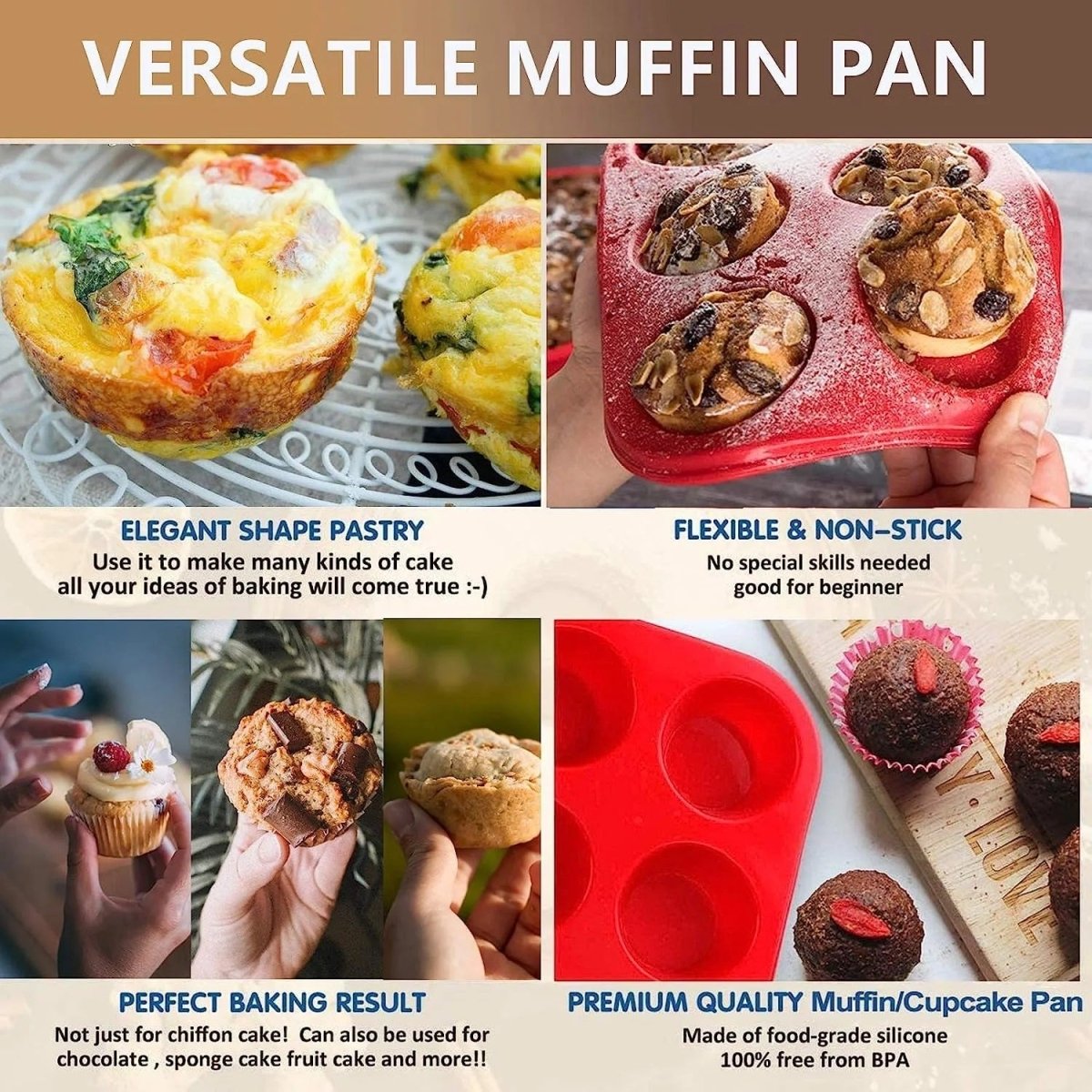 6 Grids Silicon Cupcake Mold - Techmanistan in Pakistan