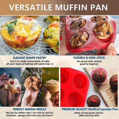 6 Grids Silicon Cupcake Mold - Techmanistan in Pakistan