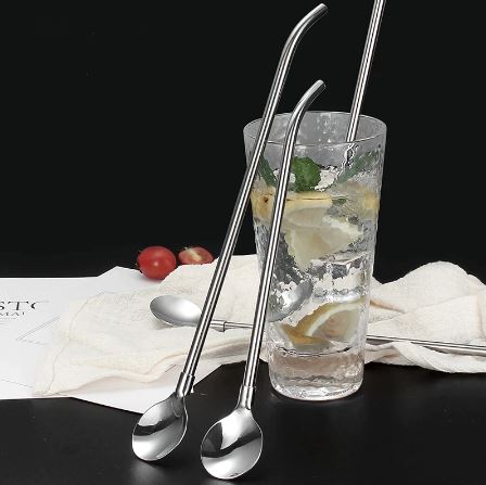 6 - Pack Stainless Steel Drinking Spoon Straw Set - Reusable & Practical - Techmanistan in Pakistan