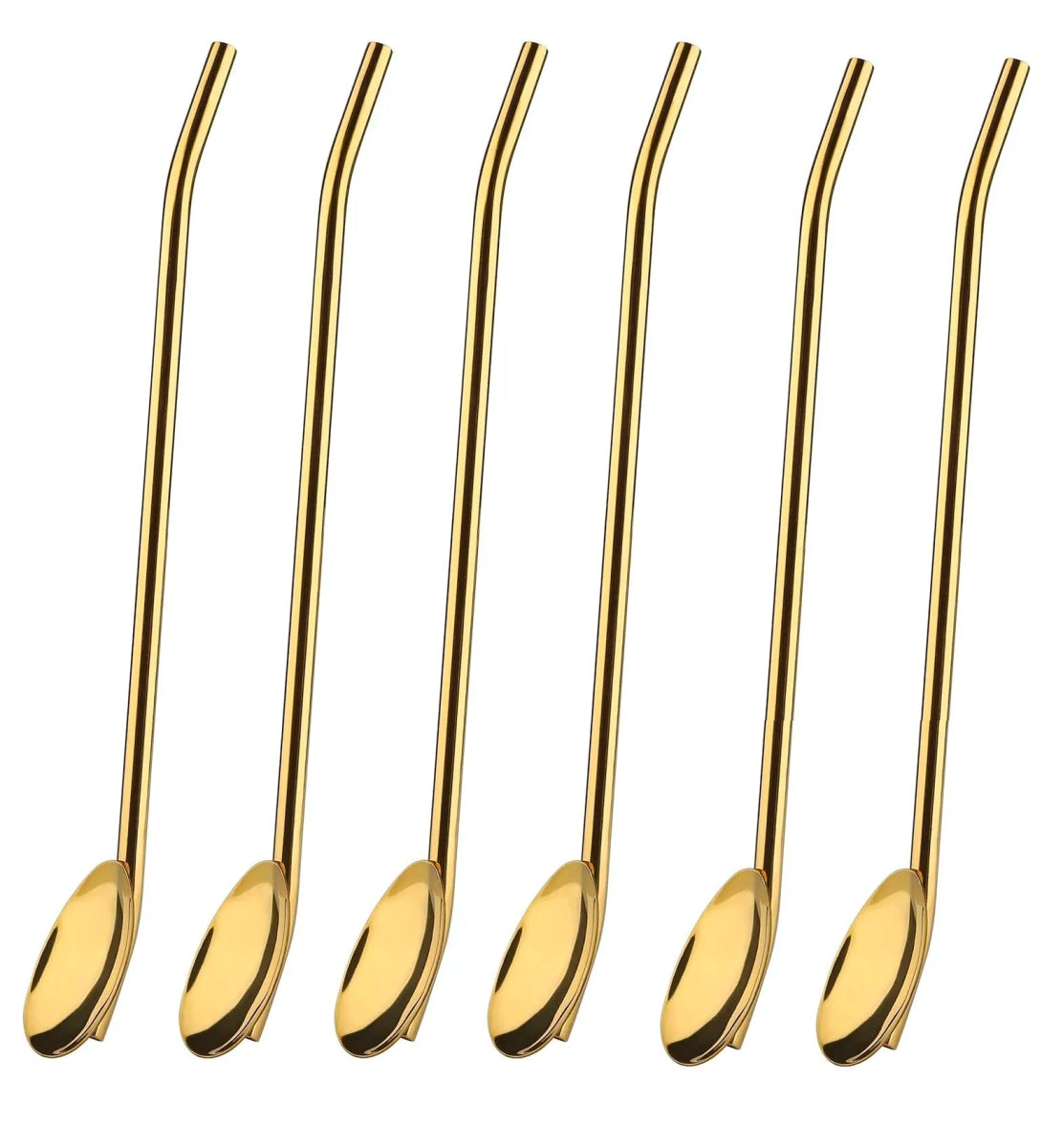 6 - Pack Stainless Steel Drinking Spoon Straws - Reusable & Multifunctional - Techmanistan in Pakistan
