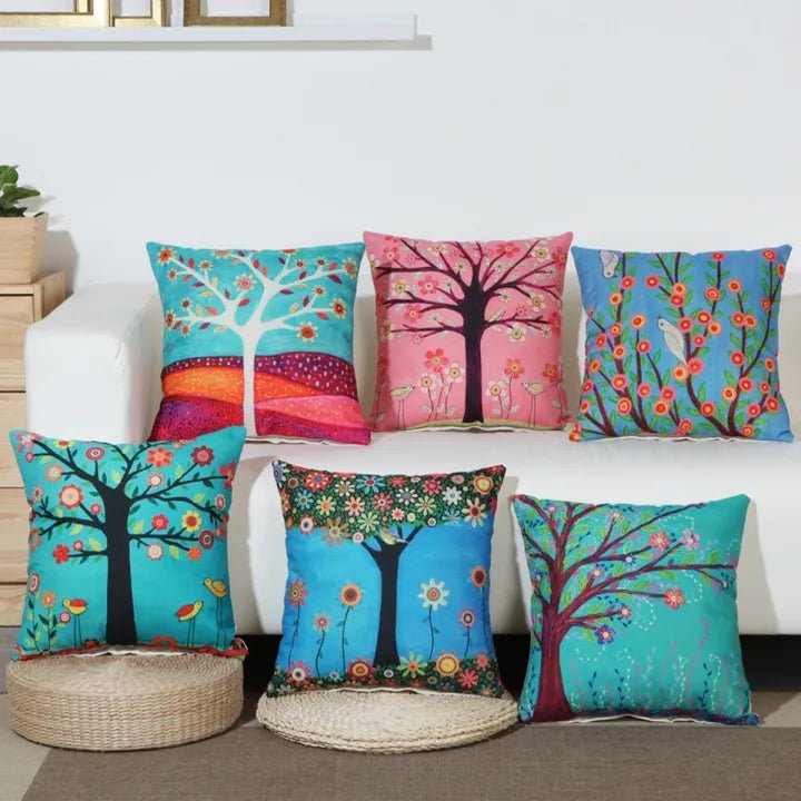 6 Piece's Nature inspired Sofa Cushion Covers - Techmanistan in Pakistan