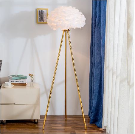 60'' Standing Tripod Feather Floor Lamp - Techmanistan in Pakistan