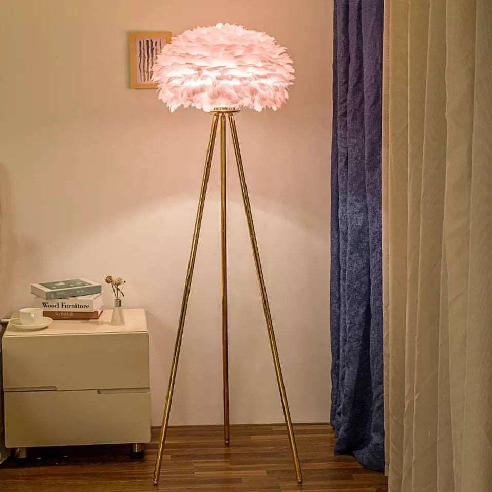 60'' Standing Tripod Feather Floor Lamp - Techmanistan in Pakistan